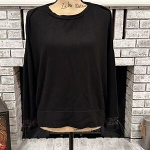 Tandem Super Soft Knit Silk Blend Sweatshirt Made‎ in Italy Size 38 Black Small